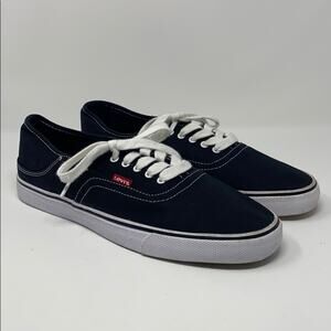 Levis Mens Black Low Top Lace Up Casual Sneakers Size 11